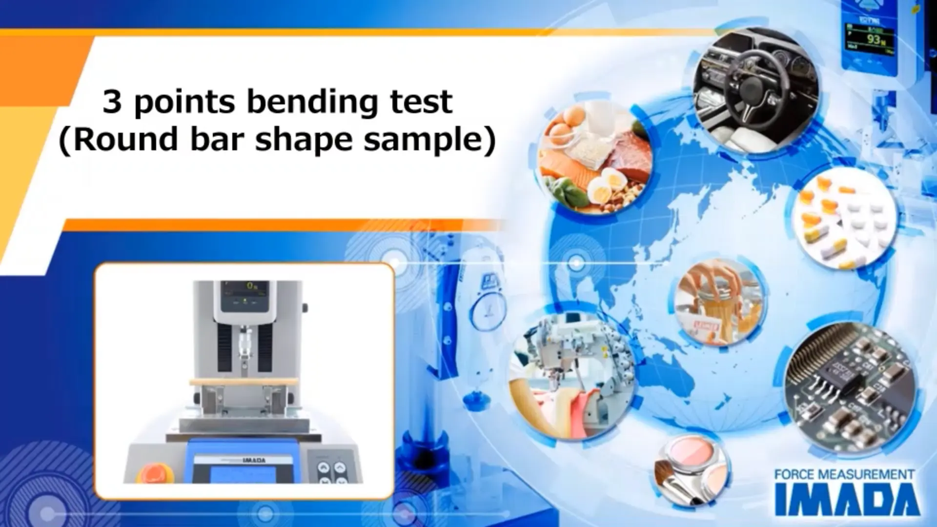 3-Point bending test of round bar shaped sample